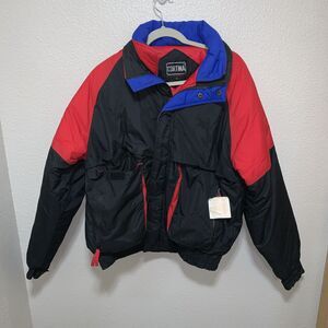 Vintage Cortina Men’s Snow Jacket Size L Black/Red